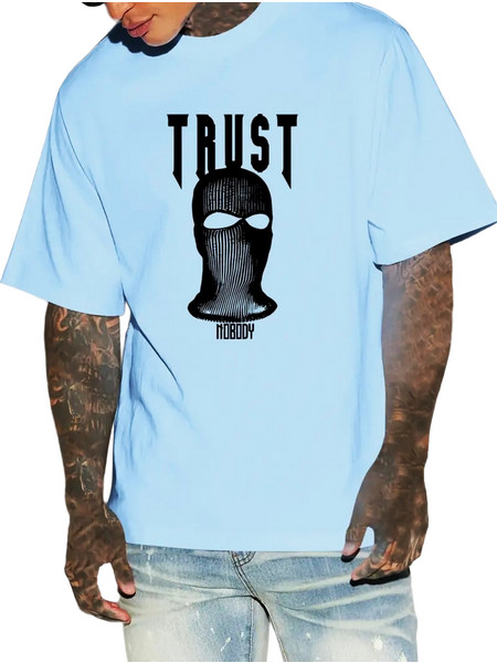 Ghetto T-shirt Trust Hip Hop Streetwear Light Blue
