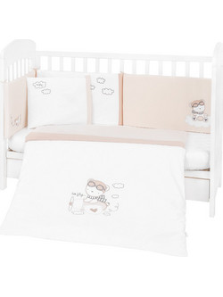KikkaBoo Dreamy Flight Σετ Κούνιας 70x140cm White/Pink 6τμχ
