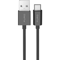 Puro TPE 12W USB-A - microUSB 1m Cable - Black