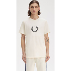 Fred Perry Ανδρική Μπλούζα Textured Laurel Wreath T-Shirt M8587-560 Εκρού