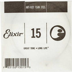 Elixir Strings Anti-Rust Χορδή Ηλεκτρικής Κιθάρας Plain Steel 15"