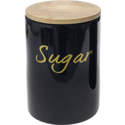 ILIADIS 77853 ΜΑΥΡΟ ΚΕΡΑΜΙΚΟ ΔΟΧΕΙΟ SUGAR ΜΕ BAMBOO ΚΑΠΑΚΙ 12X12X17EK