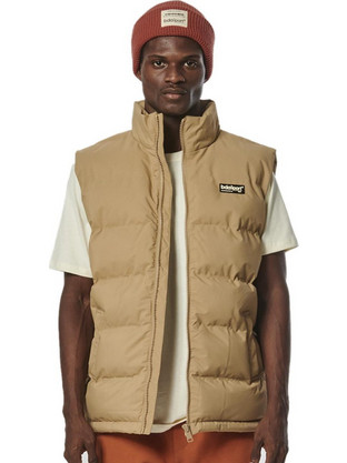 Body Action Αμάνικο Ανδρικό Μπουφάν Puffer Μπεζ 073326