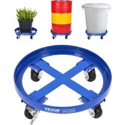 VEVOR 55 γαλόνι Drum Dolly, χωρητικότητα 2000 lbs, Dolly βαρέως τύπου με σταυρωτά στηρίγματα και 4 περιστρεφόμενους τροχούς τροχού, κουκλάκια χειρός φορτηγού χωρίς ανατροπή για χειρισμό τυμπάνων αποθή