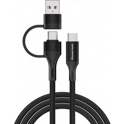 Καλώδιο USB & USB-c Σε USB-c Pd 60W Copper 1.5m Μαύρο PTR-0158 POWERTECH PTR-0158