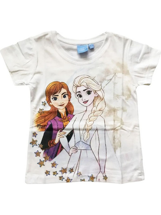 Παιδικό Μπλουζάκι T-shirt Frozen 2 Elsa - Anna Λευκό Χρώμα Disney