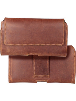 Royal Crazy Horse Universal Horizontal Leather Belt Holster Size 3XL For Umidigi Bison 2 Pro / GT2 Pro 5G / X10 Pro / 202 Doogee S98 / S96 Pro / S88 Pro / S58 Pro 6 / S40 Pro Hammer Blade 5G / Iron 3