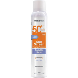 Frezyderm Sun Screen Invisible Αντηλιακό Spray Προσώπου & Σώματος SPF50+ 200ml