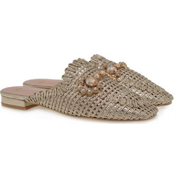 EXE Shoes Γυναικείες Παντόφλες Mules 39W-081 Πλατίνα U439W0811L46