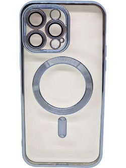 Magsafe Back Cover Σιλικόνης Διάφανο/Γαλάζιο (iPhone 13 Pro)