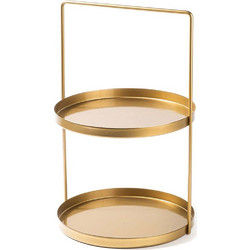 Διακοσμητική Εταζέρα Tilos 247HFM1120 Φ21x33cm Gold Aberto Design Μέταλλο