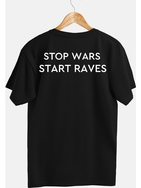 Μπλούζα Κοντομάνικη Με Τύπωμα Stop War Start Raves war2525-Μαύρο
