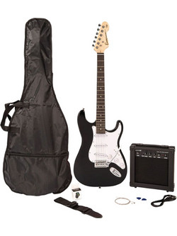 ENCORE EBP-E60BLK Bundle Ηλεκτρική Κιθάρα ST Style με SSS Μαγνήτες και Ταστιέρα Rosewood