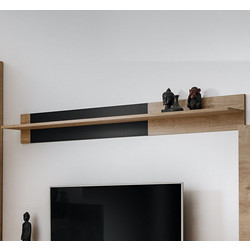RAVENNA Ράφι Montreal Ribbeck Oak / Black 160 x 20 x 23