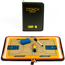 ΠΙΝΑΚΑΣ ΤΑΚΤΙΚΗΣ ΜΠΑΣΚΕΤ 42cm*38cm ΜΕ ΦΕΡΜΟΥΑΡ (BASKETBALL TACTIC BOARD FOLDER WITH ZIPPER) LIGASPORT - LIGA SPORT