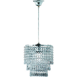 Trio Lighting Orient Κρεμαστό Φωτιστικό Οροφής με Κρύσταλλα Μονόφωτο E27 Ασημί R1147-06