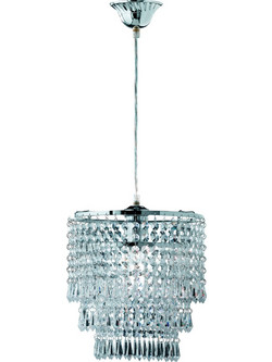 Trio Lighting Orient Κρεμαστό Φωτιστικό Οροφής με Κρύσταλλα Μονόφωτο E27 Ασημί R1147-06