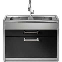 STEEL CUCINE G12C-L2-AN ΔΙΠΛΟΣ ΝΕΡΟΧΥΤΗΣ 120CM ΠΛΑΤΟΣ ΜΕ 2 ΛΕΚΑΝΕΣ ΣΥΡΤΑΡΙΑ SOFT CLOSE ΧΡΩΜΑ ΜΑΥΡΟ Π117,2xΒ62,4xΥ90,2CM