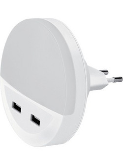 LED ΦΩΤΑΚΙ ΝΥΚΤΟΣ ΜΕ 2xUSB 0.5W 4000K