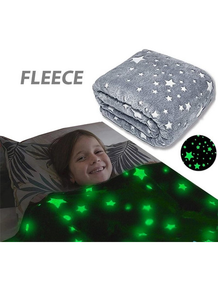 Κουβέρτα Fleece που Φωσφορίζει Γκρι BlissBlanket