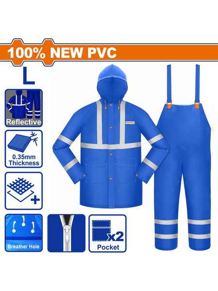 WADFOW ΑΔΙΑΒΡΟΧΟ ΚΟΣΤΟΥΜΙ PVC ΜΕ ΑΝΑΚΛΑΣΤΙΚΑ L (WRC500L)