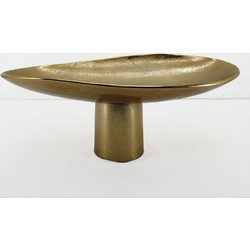 Διακοσμητικό Πλατώ Με Πόδι Dune 029067 46x26x18cm Gold Αλουμίνιο