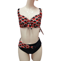 Lucero Bikini Set με Ενίσχυση Ψηλόμεσο Μαύρο Κόκκινο 0030112E