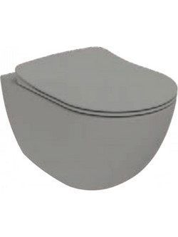 Creavit KC 0903 Καπάκι Λεκάνης D-Shape Πλαστικό Slim Soft Close Γκρι