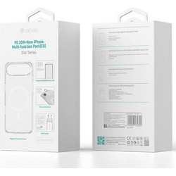 Devia Φορτιστής Ταξιδίου Ταχείας Φόρτισης Pd 30W & Θήκη Shockproof & Tempered Glass & Camera Cover Apple Iphone 17 Air Pack Λευκό - (132320)
