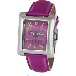 Chronotech Ανδρικό Ρολόι με Μωβ Δερμάτινο Λουράκι CT7357-08