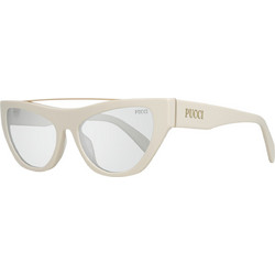 Emilio Pucci EP0111 21A Γυναικεία Γυαλιά Ηλίου Cat Eye Κοκάλινα Λευκά με Διαφανές Polarized Φακό