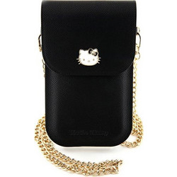 Hello Kitty Leather Metal Logo Chain bag - black
