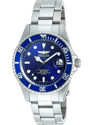 Invicta Pro Diver Quartz Ανδρικό Ρολόι με Ασημί Μεταλλικό Μπρασελέ 9204