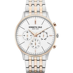 Kenneth Cole New York Ανδρικό Ρολόι Χρονογράφος με Ασημί Μεταλλικό Μπρασελέ KC50586003