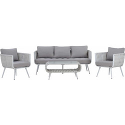 HomeMarkt Σετ Σαλόνι Κήπου Αλουμίνιο 4τμχ Γκρι HM5282.12
