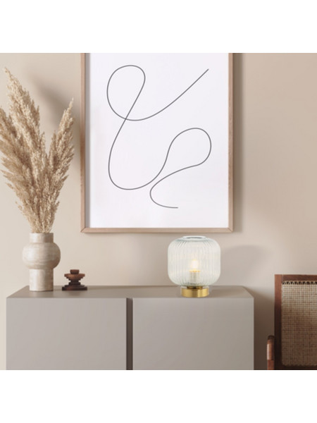Zambelis Lights 1XE27 Πορτατίφ Ε27 Διαφανές Χρυσό Φ20xΥ22cm