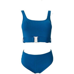 Γυναικείο Ψηλόμεσο Sporty Bikini με διακοσμητική ζώνη σε Μπλέ χρώμα Μπλε