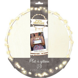 Scrap Cooking Ξύλινη βάση για τούρτα με φωτάκια Led, στρογγυλή