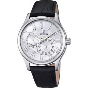 Festina Ανδρικό Ρολόι Χρονογράφος Αυτόματο με Μαύρο Δερμάτινο Λουράκι F6848/1