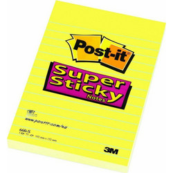 Αυτοκόλλητα Χαρτάκια 3M Post-it Lined 102 x 152 mm (Κίτρινα Ριγέ) (90 Φύλλα) (660-S) (MMM660-S)