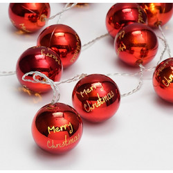 LED λαμπάκια σε σειρά Plastic balls-Kokkino-Σταθερό