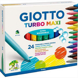 Giotto Turbo Μaxi Super Washable Μαρκαδόροι Ζωγραφικής Σετ 24 Χρώματα