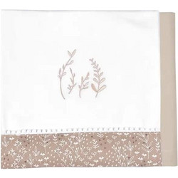 Baby Star Σετ Βρεφικά Σεντόνια Λίκνου Βαμβακερά 70x95 Leaves White/Beige