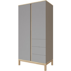 Faktum Loop Grey & Oak Ντουλάπα 2φυλλη 96 x 58 x 192 εκ