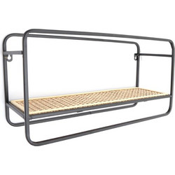 Ραφιέρα τοίχου μεταλ.ψάθα 50x17H26cm - Plastona