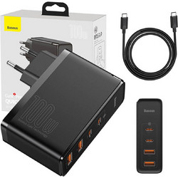 Baseus CCGAN2P Φορτιστής Χωρίς Καλώδιο με 2 Θύρες USB-A & 2 Θύρες USB-C 100W Power Delivery & Quick Charge 4.0 Black