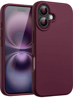 Θήκη Σιλικόνης/Liquid Silicone Case για iPhone 16 Plus, μπορντό