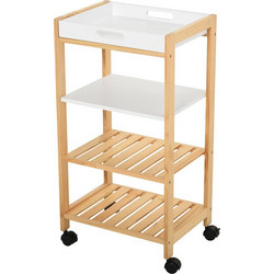 HOMCOM Ξύλινο Τρόλεϊ Κουζίνας με 4 Ράφια 76 x 40 x 30 cm 801-131