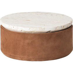 Κουτί Αποθήκευσης Suede Box S - Τραβερτίνη Σουέντ Μπεζ Ταμπά O16 x H7,5 cm KRISTINA DAM studio