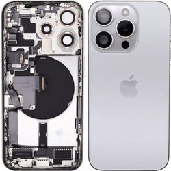 Back Housing (EU) Iphone 15 Pro Max with Parts Original Pulled , Grade A+ - White Titanium